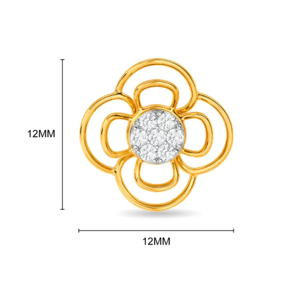 Gold Lab Diamond Flower Petal Design Earrings - Image 6