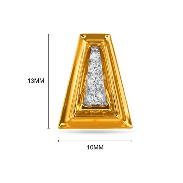 Golden Triangular Elegance with Diamond Earrings - Image 5