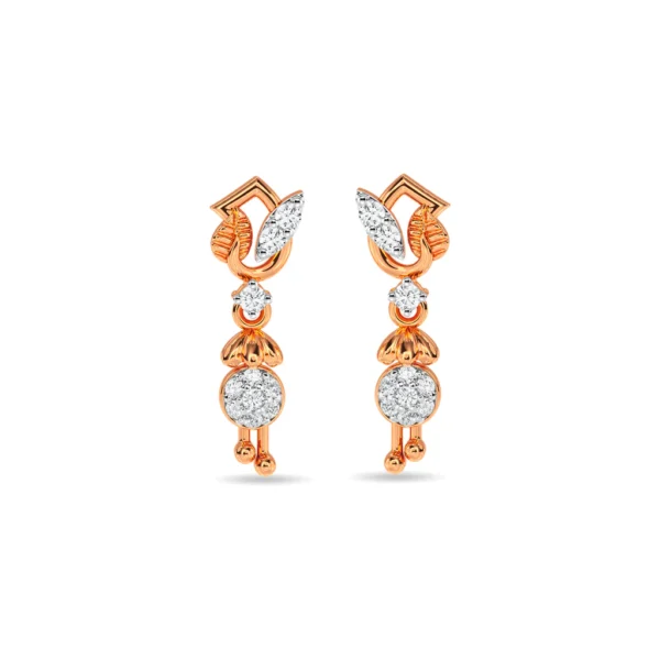 Gold Geometric Elegance Lab Diamond Earrings - Image 3