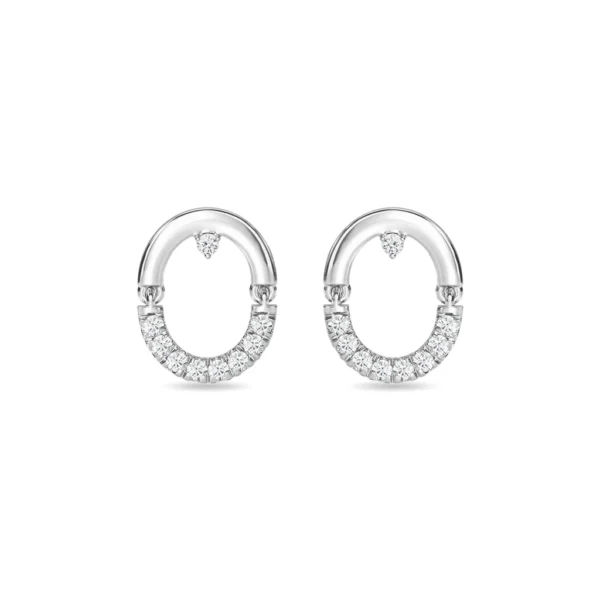 Gold Lab Diamond Classic Hoop Earrings - Image 3