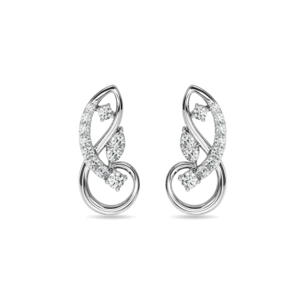 Gold Lab Diamond Interlocking Loops Earrings - Image 3