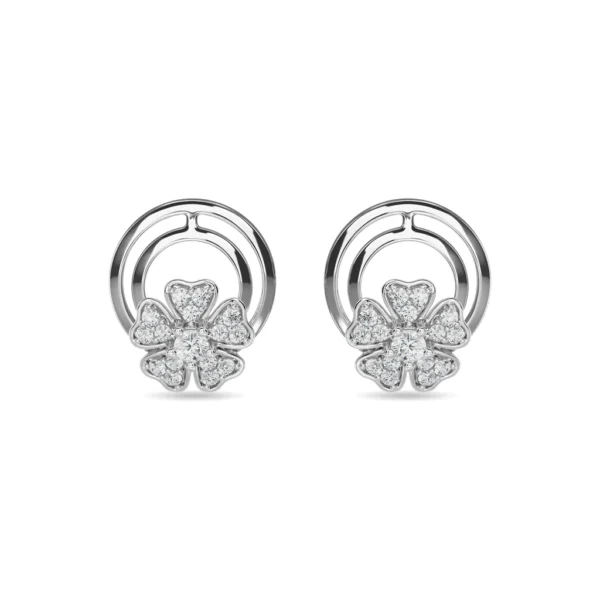 Gold Diamond Radiant Blossom Earrings - Image 2