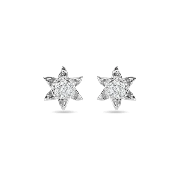 Gold Diamond Star-Shaped Motif Earrings - Image 2