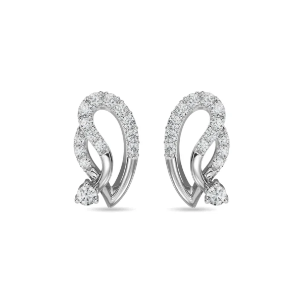 Gold Lab Diamond Swirl Earrings For Women - Image 2