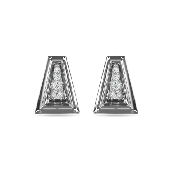Golden Triangular Elegance with Diamond Earrings - Image 2
