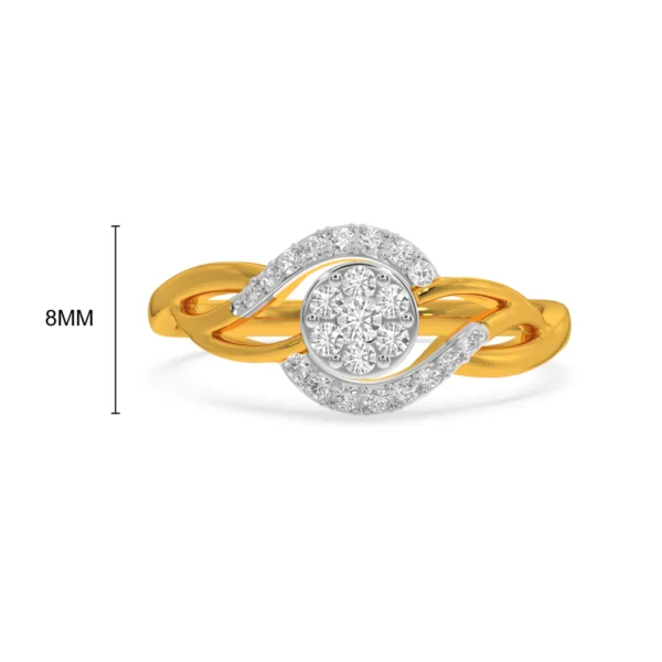 Eye-Shaped Gold Lab Diamond Engagement Ring - Image 3