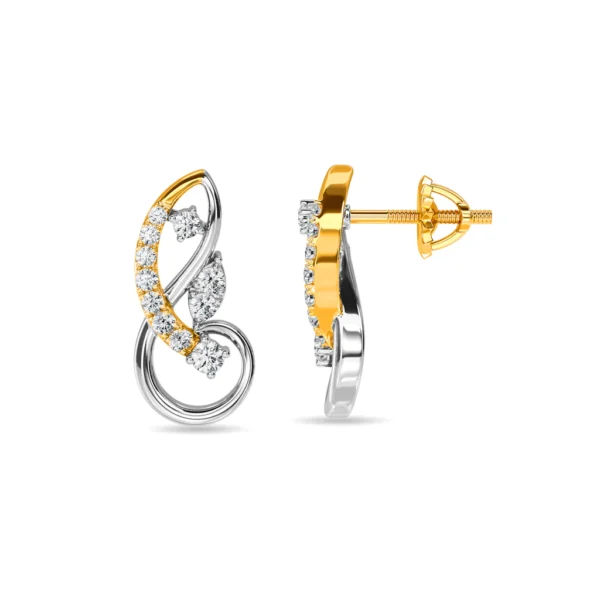 Gold Lab Diamond Interlocking Loops Earrings - Image 2