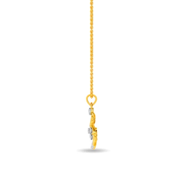 Intricate Sunburst Gold Lab Diamond Pendant - Image 3