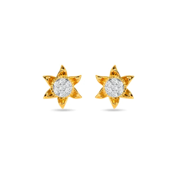 Gold Diamond Star-Shaped Motif Earrings