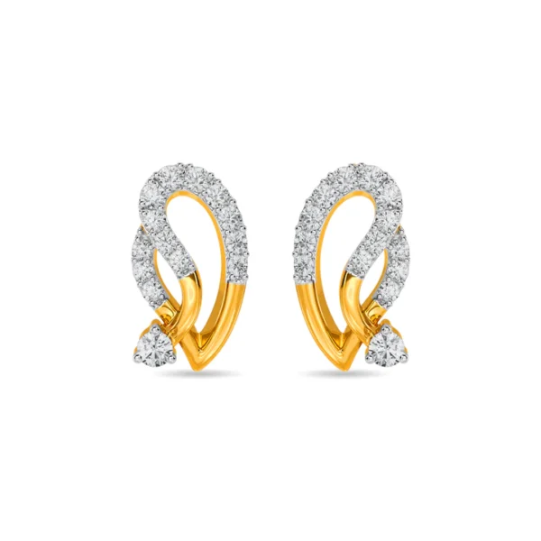 Gold Lab Diamond Swirl Earrings For Women