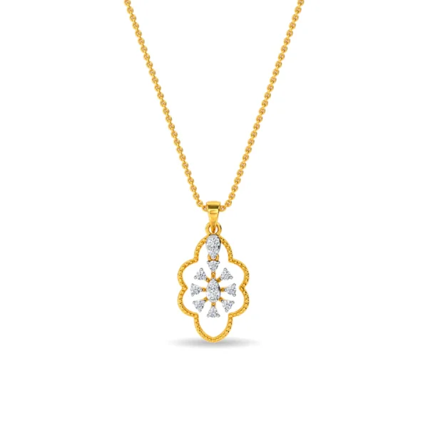 Golden Clover Blossom Lab Diamond Pendant