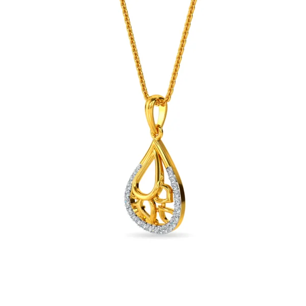 14KT Gold Lab Diamond Teardrop Pendant For Her - Image 4