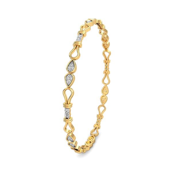 Gold Diamond-Encrusted Links Bangle