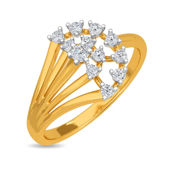 Blossom Lab Diamond Cluster Ring in Yellow Gold