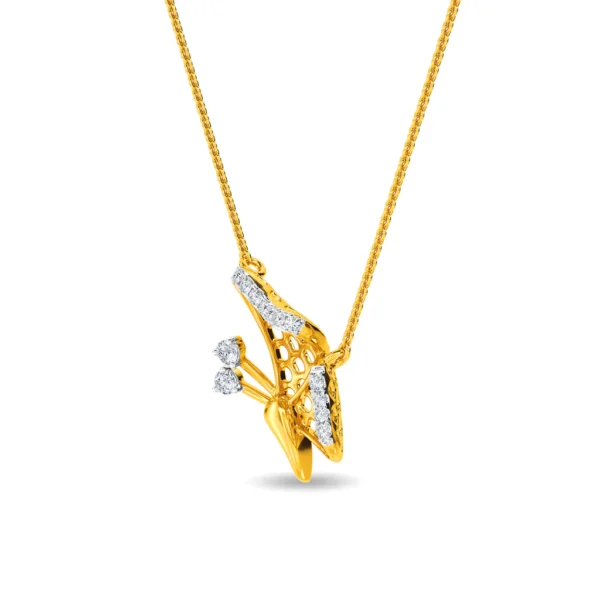 Delicate Butterfly Shape Gold Lab Diamond Pendant - Image 4