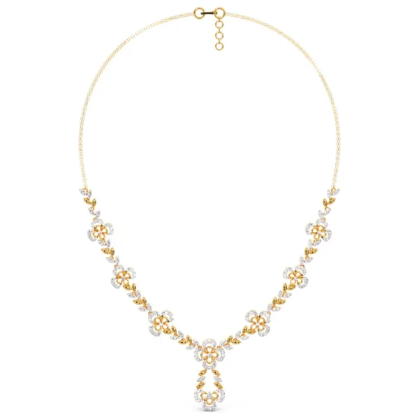 Buy Gold Lab Diamond Necklace Flower Design - Image 5