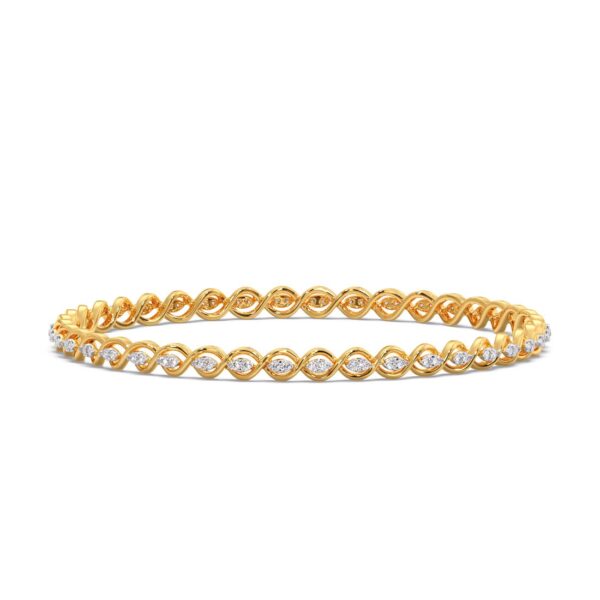 Yellow Gold Pave Lab Diamond Bangle