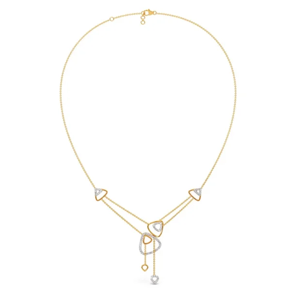Cascading Hearts Gold Lab Diamond Necklace