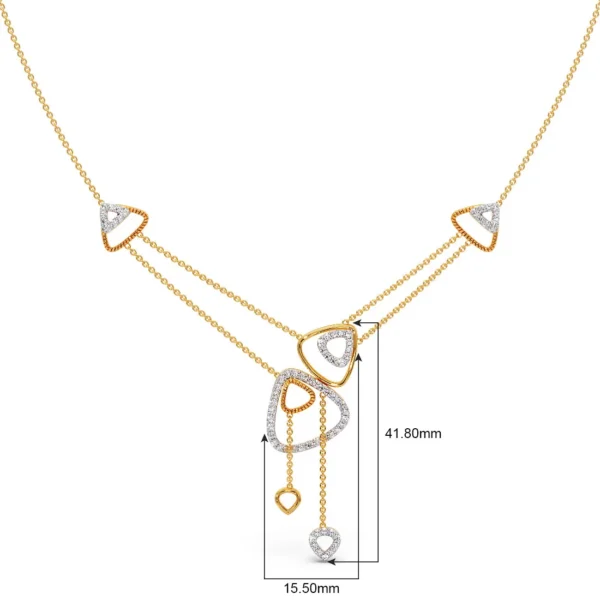 Cascading Hearts Gold Lab Diamond Necklace - Image 5