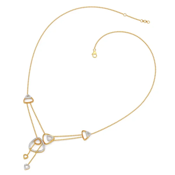 Cascading Hearts Gold Lab Diamond Necklace - Image 4
