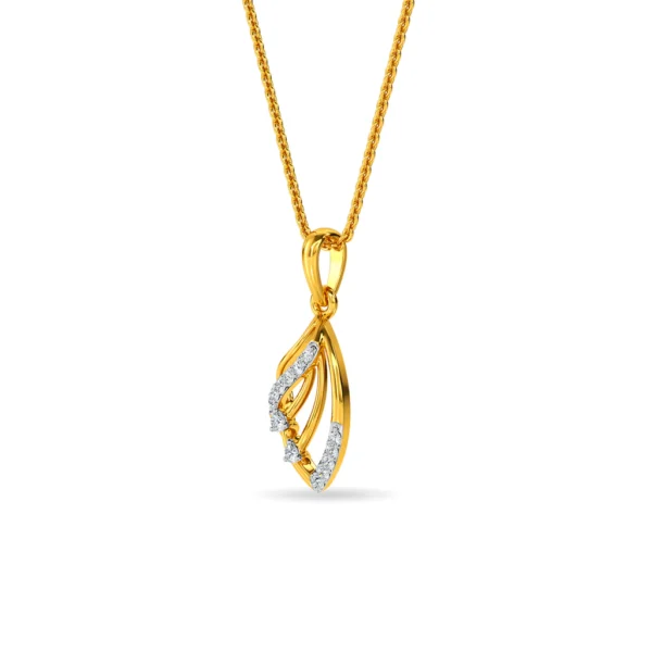 Clover Leaf Gold Lab Diamond Pendant - Image 4