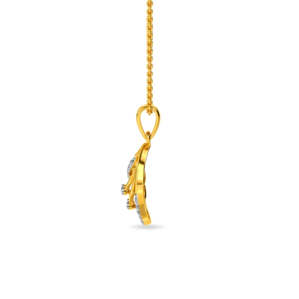 Clover Leaf Gold Lab Diamond Pendant - Image 3