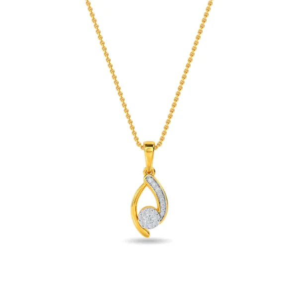 Crescent Elegance Gold Lab Diamond Pendant
