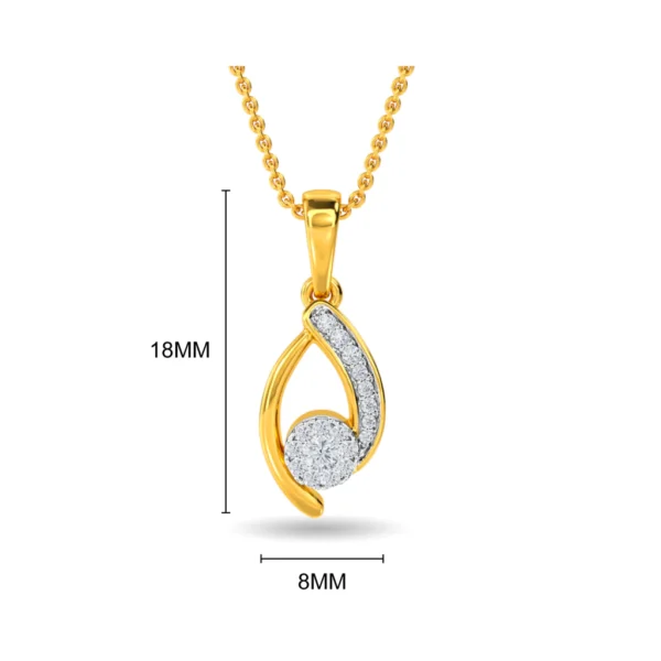 Crescent Elegance Gold Lab Diamond Pendant - Image 2