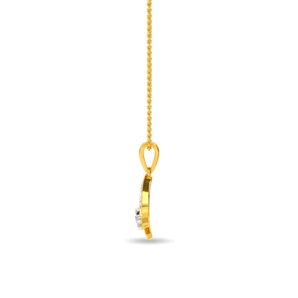 Crescent Elegance Gold Lab Diamond Pendant - Image 3