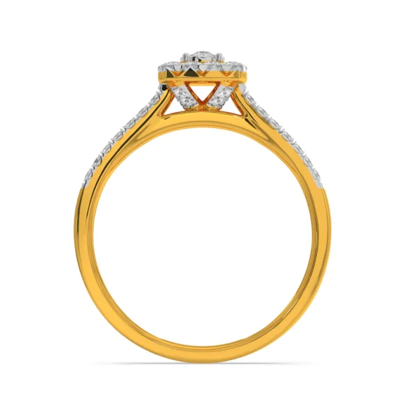 Cushion Halo Lab Diamond Cluster Gold Ring - Image 5