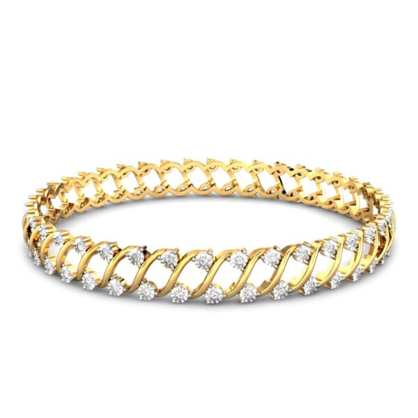 Dazzling Gold Diamonds Cluster Bangle