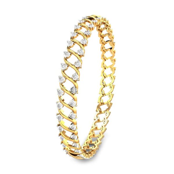 Dazzling Gold Diamonds Cluster Bangle - Image 4