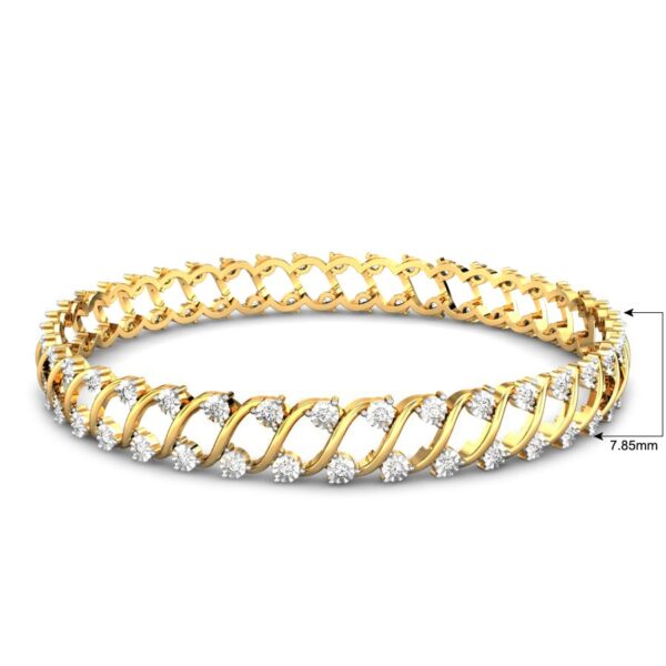 Dazzling Gold Diamonds Cluster Bangle - Image 3