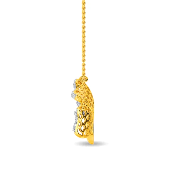 Delicate Butterfly Shape Gold Lab Diamond Pendant - Image 3