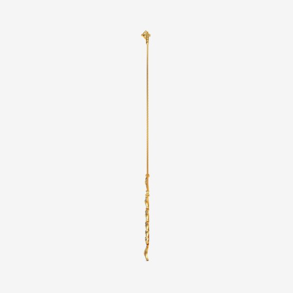 Delicate Gold Floral Design Lab Diamond Necklace - Image 2