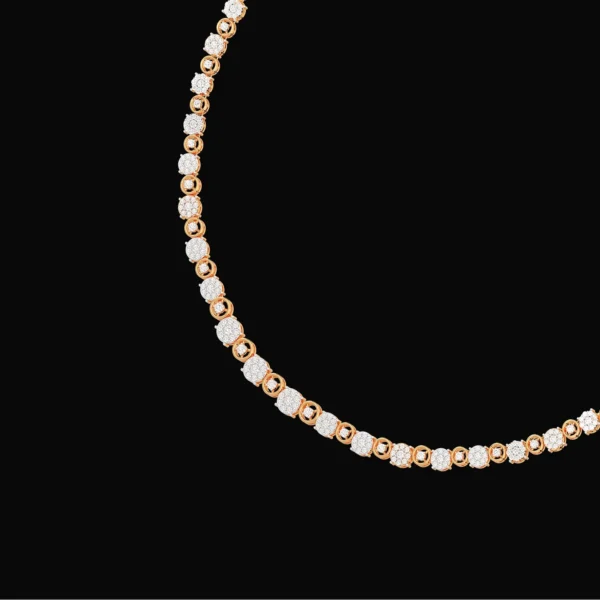 Stunning Delicate Rose Gold Lab Diamond Necklace - Image 4