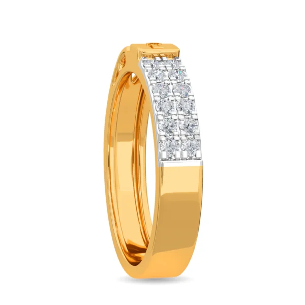Lab Diamond Cluster Eternity Band Engagement Ring in Yellow Gold - Image 5
