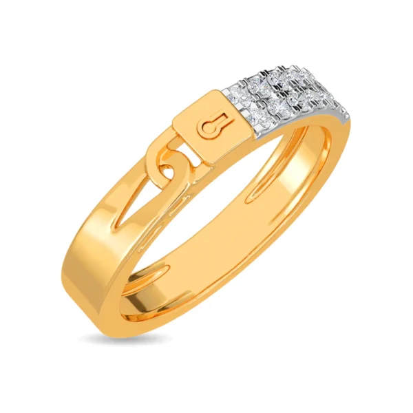 Lab Diamond Cluster Eternity Band Engagement Ring in Yellow Gold
