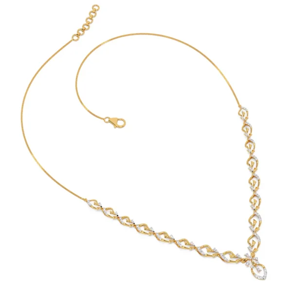 Elegant Teardrop Lab Diamond Gold Link Necklace