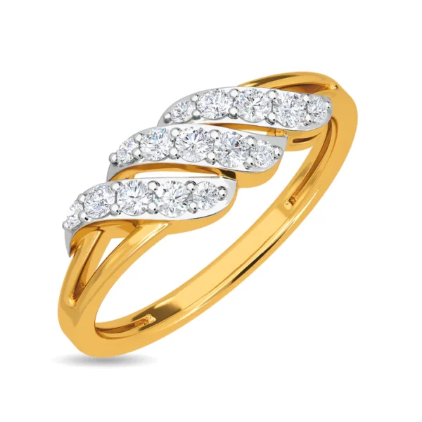 Elegant Wave-Like Pattern Lab Diamond Ring for Engagement