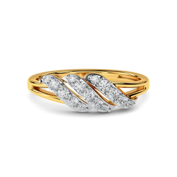 Elegant Wave-Like Pattern Lab Diamond Ring for Engagement - Image 3