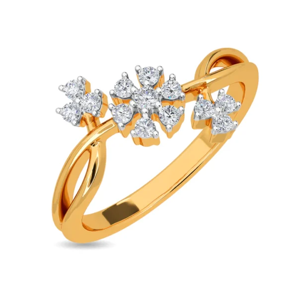 Flower Blossom Diamond Engagement Ring