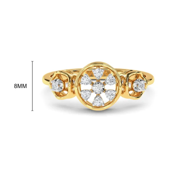 Flower Petals Gold Lab Diamond Ring - Image 4