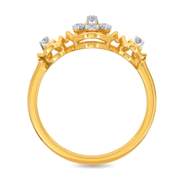 Flower Petals Gold Lab Diamond Ring - Image 3