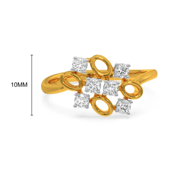 Geometric Elegance Contemporary Gold Lab Diamond Ring - Image 6