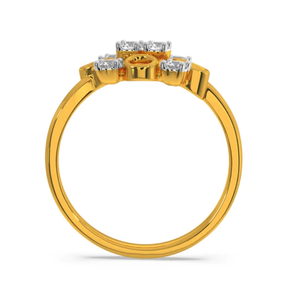Geometric Elegance Contemporary Gold Lab Diamond Ring - Image 5