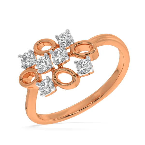Geometric Elegance Contemporary Gold Lab Diamond Ring - Image 4