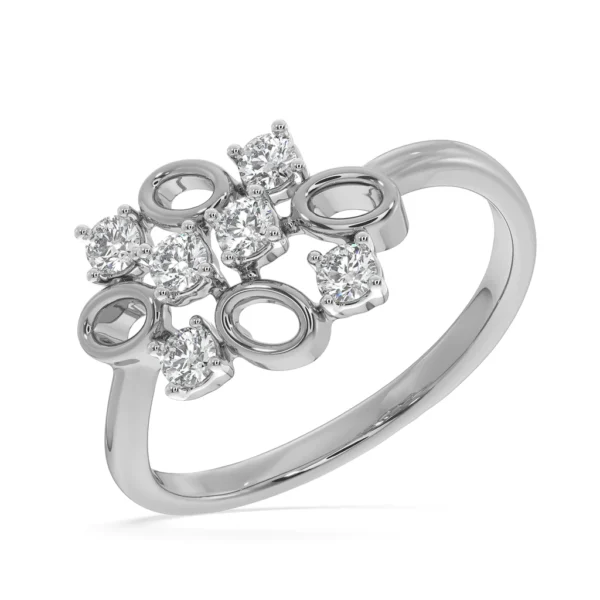 Geometric Elegance Contemporary Gold Lab Diamond Ring - Image 3