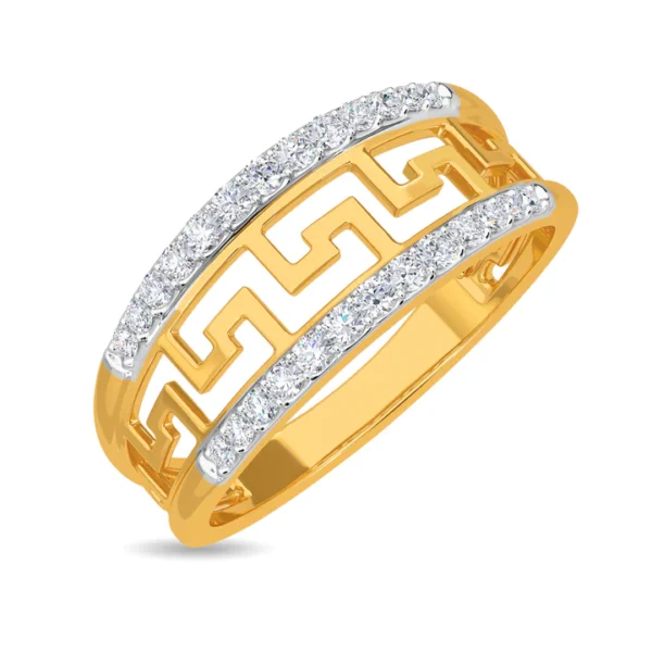 Gleaming Elegance Lab Diamond Gold Maze Ring