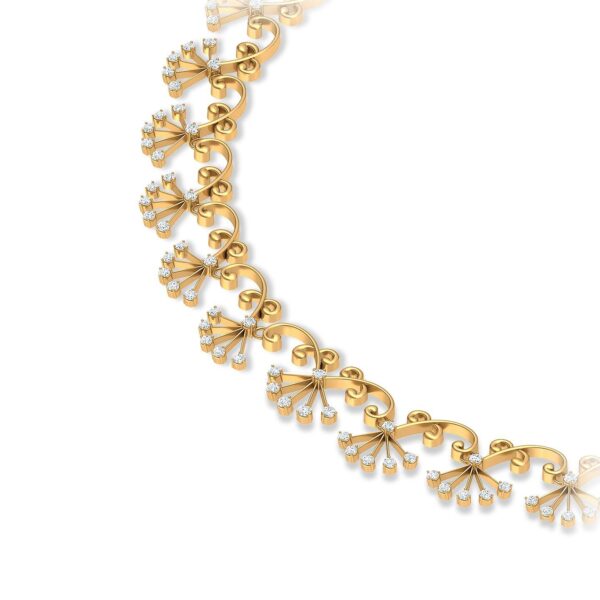 Gold Artistic Lab Diamond Necklace - Image 2